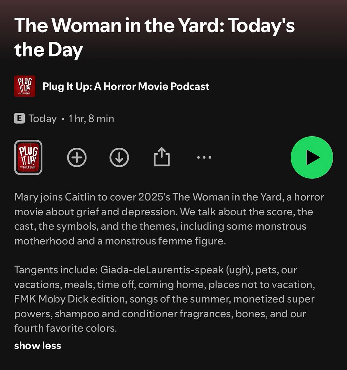 Love a Mary episode! Thanks to Mary for joining to cover “The Lady in the Yahhhd,” as we called it. #horror