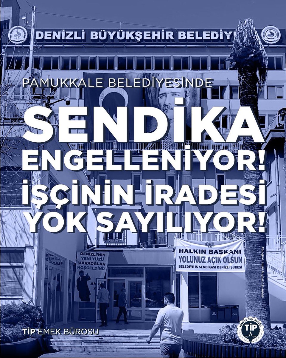 TipEmek's tweet image. Denizli&apos;de Büyükşehir Belediyesi ve Pamukkale Belediyesinde işçiler, sendikalı oldukları DİSK Genel İş&apos;ten istifaya zorlanıyor. 

Sendikalaşma, istediğimiz sendikaya üye olma, sendikal faaliyet yürütme haklarımızı verdiğimiz mücadeleler ile kazandık. Bir belediye yönetimine diz…