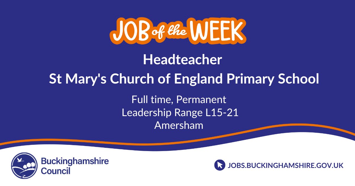 The St Mary’s Governing Body is seeking a dynamic and passionate Head teacher. The successful candidate will show great vision and provide inspiring professional leadership and strategic direction. More here: ow.ly/EwnZ50WtU2b 

#Headteacher #JobsinSchools #Education