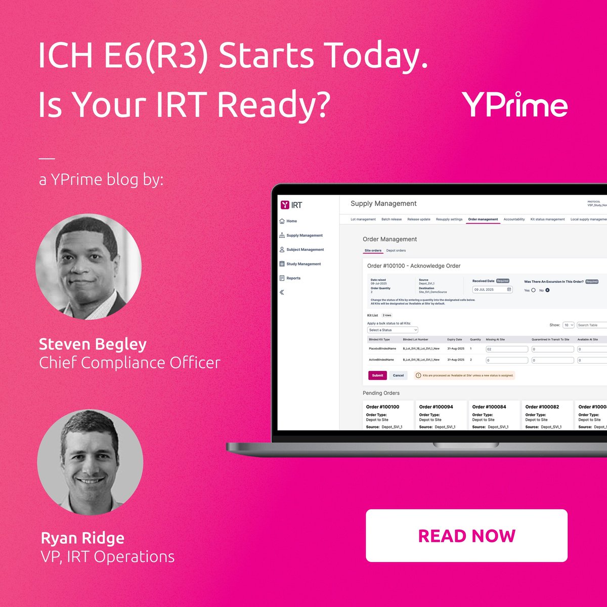 ICH E6(R3) takes effect in the EU today. This means new expectations for vendor oversight, system traceability, and risk-based management—especially for IRT. At YPrime, our IRT is built for E6(R3). Learn what the changes mean: hubs.ly/Q03y6JK-0
#E6R3 #ClinicalTrials #IRT