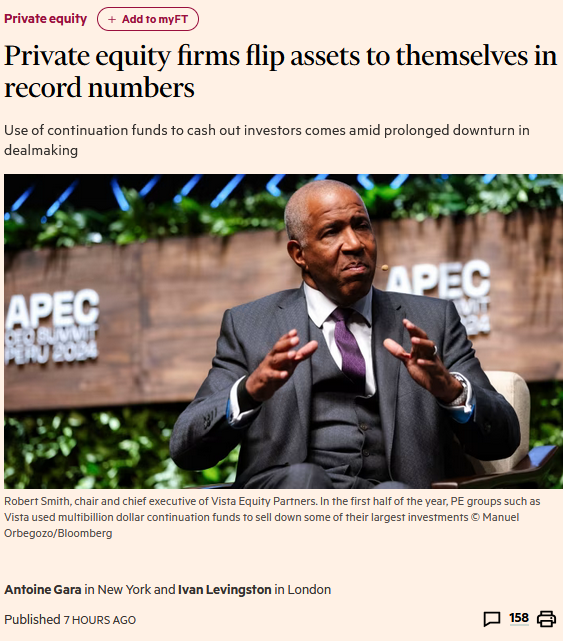 💡 As Continuation Funds Collapse, IPOs Will Get Worse

🧠From Engineered Exit to Alpha Setup: Why the End of Continuation Funds Could Trigger a Shorting Bonanza

Private equity firms are now routinely selling assets to themselves via continuation vehicles. In H1 2025, these