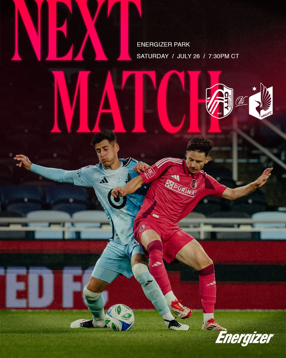 stlCITYsc's tweet image. Up Next: Back at home to face the Loons 🦆
#AllForCITY x @Energizer