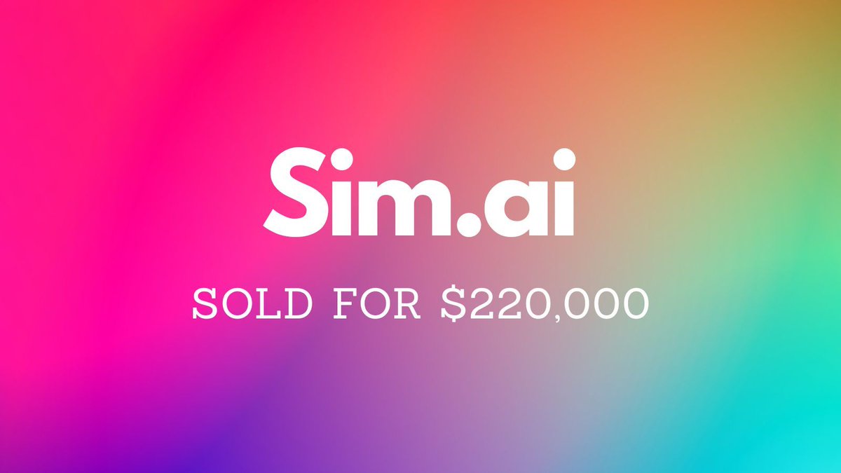 NameBio's tweet image. Yesterday saw $735k in domain name sales including:

$220,000 Sim․ai
$50,000 MSL․ai
$24,299 Meditative․ai
$5,299 MrBrowser․com
$5,001 Shaw․ai

Meditative․ai last sold for $5 in February 🔥 

Full list 👉 namebio.com/daily

#Domains