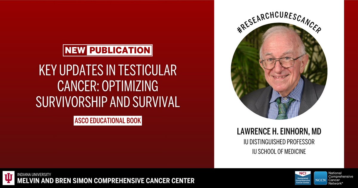 IUCancerCenter's tweet image. Learn about the latest in cancer research from the cancer center’s Lawrence H. Einhorn, MD, and colleagues in their recent article published in ASCO Educational Book. Read more: ow.ly/ZglM50W7jh9. #ResearchCuresCancer #NCIcomprehensive @ASCO