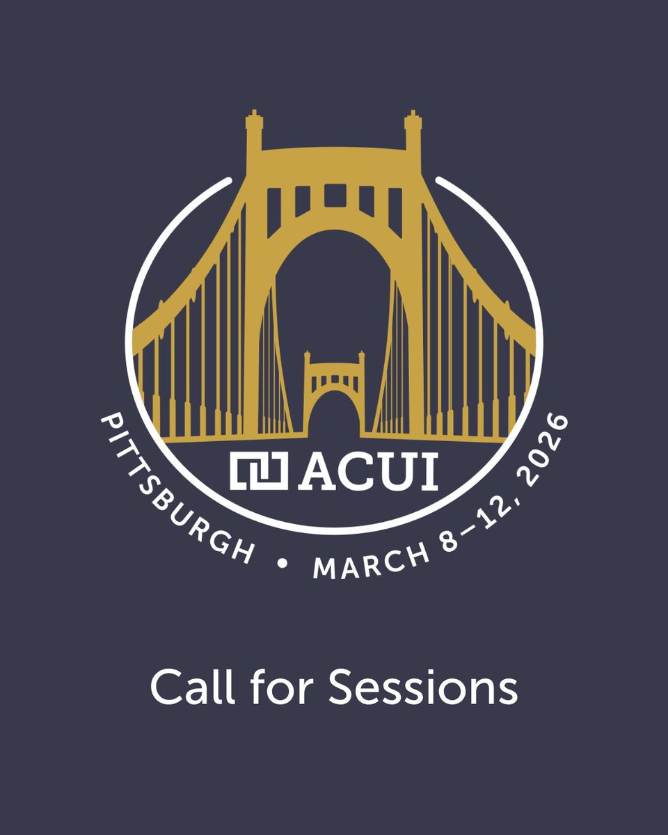 We are excited to be hosting the 2026 ACUI Annual Conference from March 8–12 in Pittsburgh, and it is our hope that educational submissions help create a meaningful and engaging educational experience for all of our attendees.

Submit your sessions today! buff.ly/PscHc0b