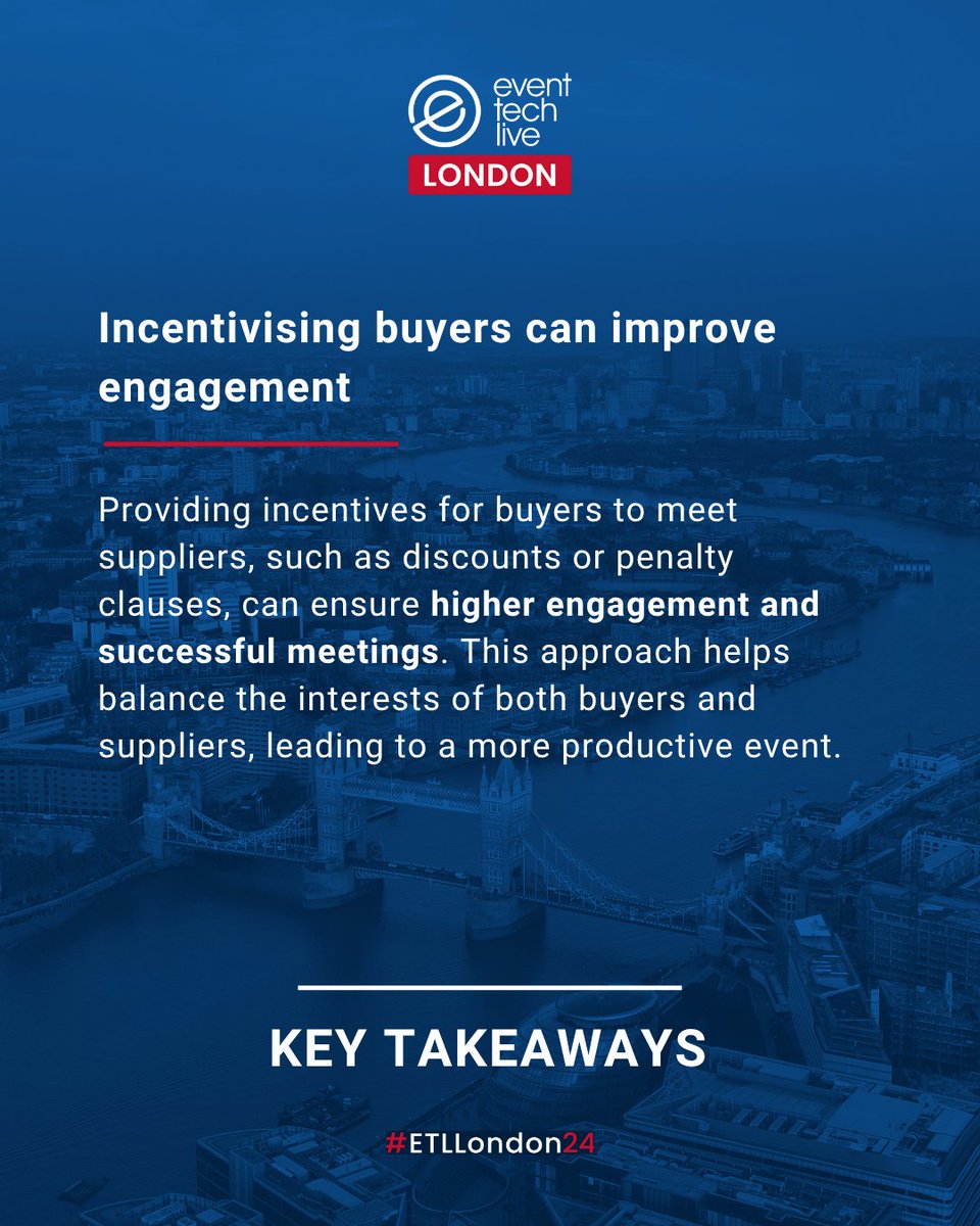 eventtechlive's tweet image. At ETL 2024, Graham Simon (Managing Director, Delegate Select) hosted a session focussed on the intricacies of hosted buyer programmes and how to derive maximum value from them.
🎥 For all of Graham's insights, watch the session on demand via the ETL website
#ETLLondon25