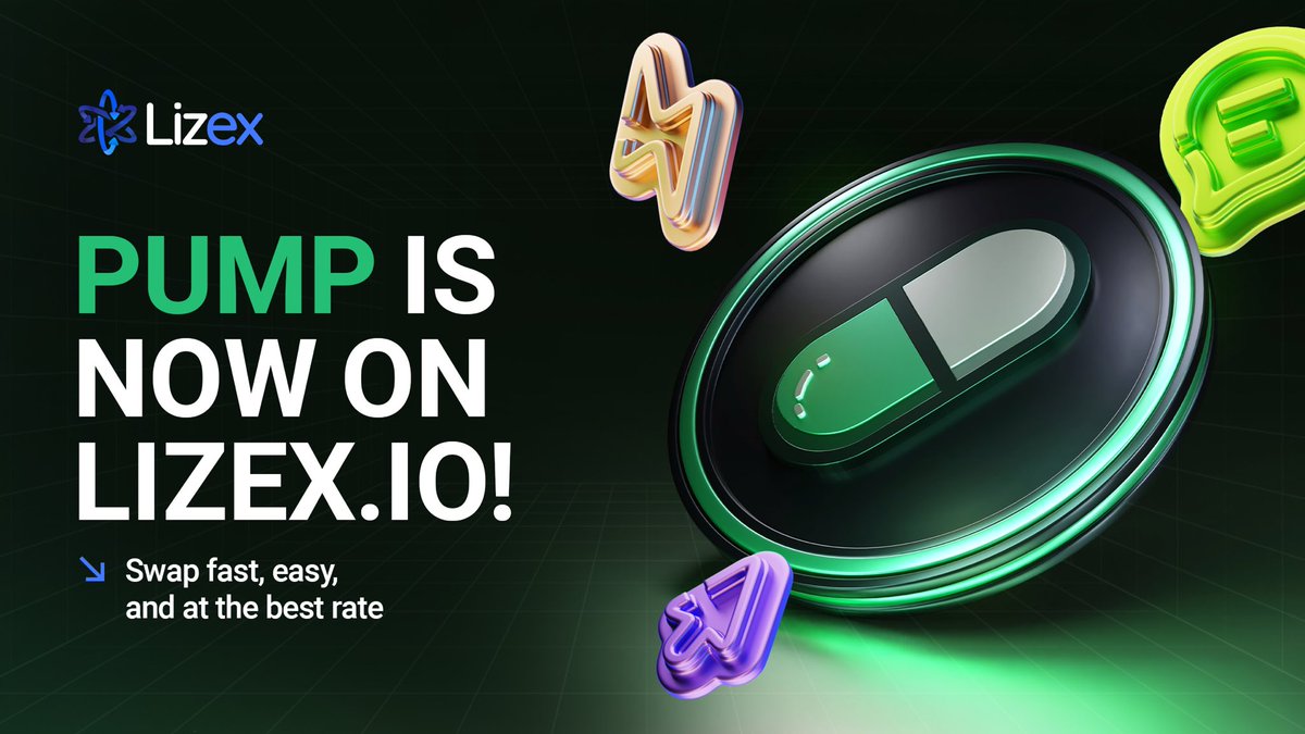 🔥 $PUMP is now live on Lizex.io!
Ready to swap at lightning speed with the best rates in DeFi? Now you can trade $PUMP seamlessly on Lizex — fast, easy, and secure.

💊 Don’t miss your chance to ride the next big wave.
⚡️ Start swapping now at