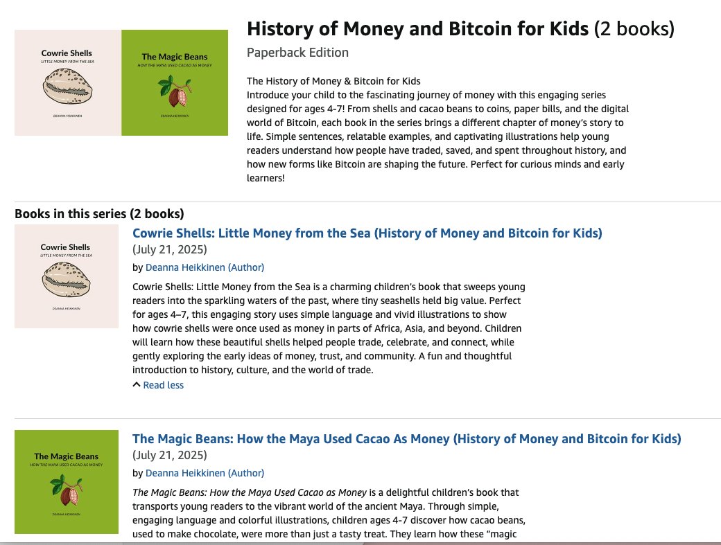 dinparis2012's tweet image. The first two kids' books on money are available on Amazon! I will have ten in this first series that will be published this summer.
I will also have a few copies available at @learningbtc_ca next month!