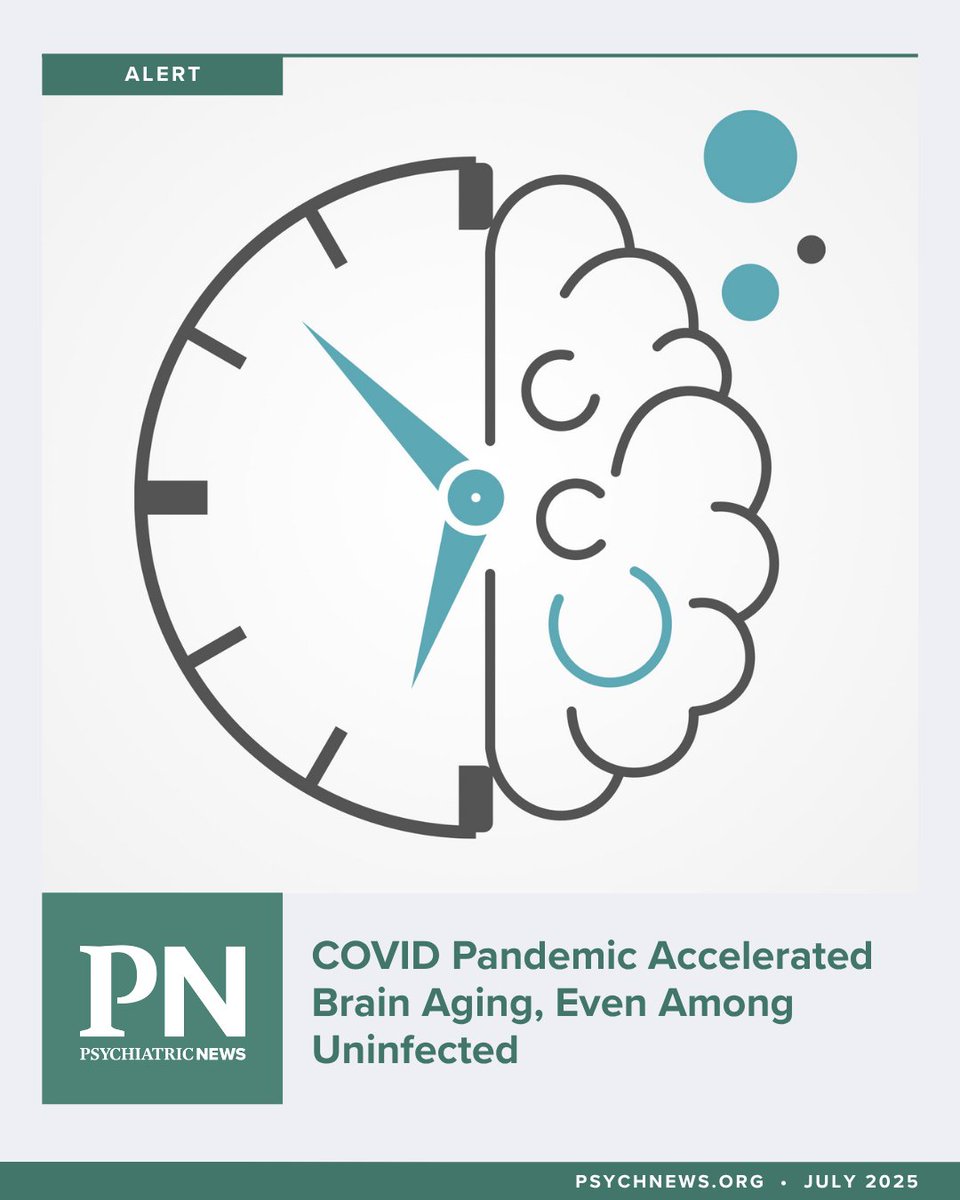 PsychiatricNews's tweet image. The COVID-19 pandemic accelerated brain aging by several months, even among individuals who did not get infected with the virus. ow.ly/9eov50WtvRR