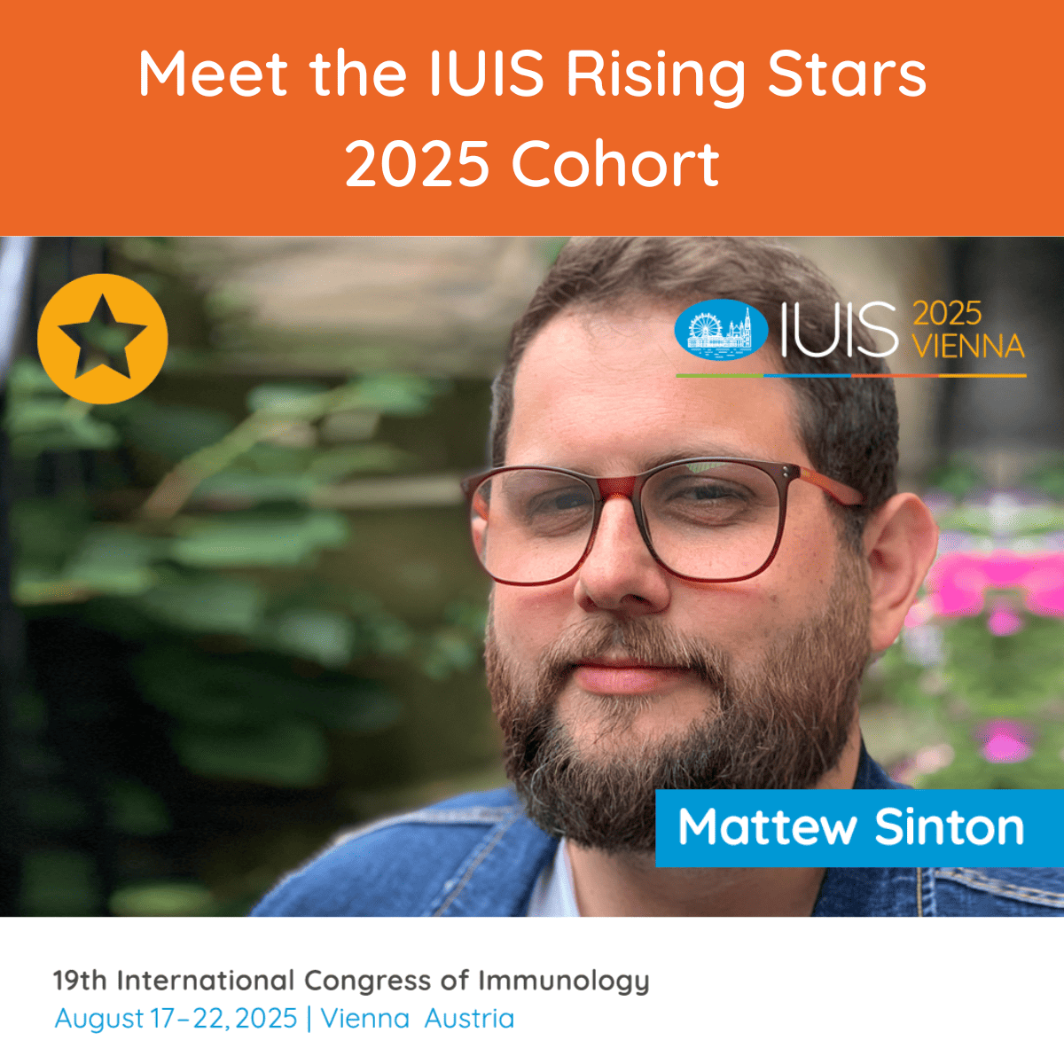 iuis_online's tweet image. Meet Dr Matthew Sinton, immunometabolism researcher & Wellcome Fellow at Manchester. At #IUIS2025, he’ll present “Fat on the frontline: fuelling immunity in chronic infection.” Catch him & other #RisingStars in #Immunology! 🔬🌍 loom.ly/CwagY2g #RisingStars2025