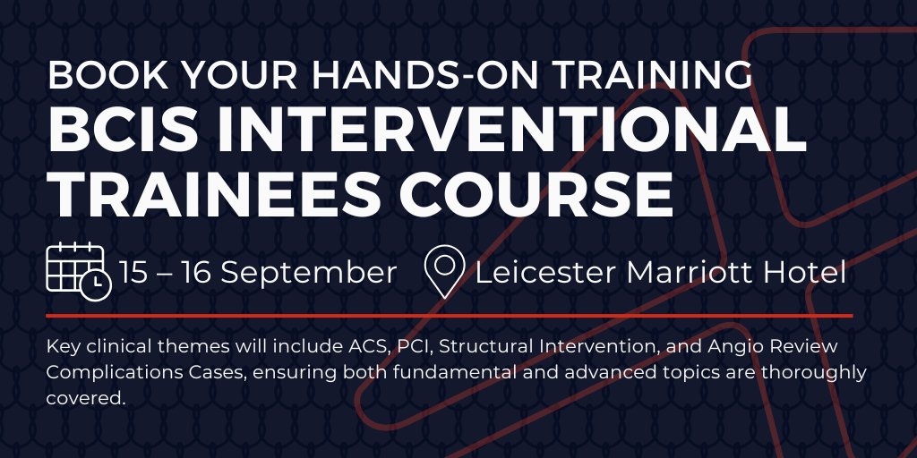 BCIS_uk's tweet image. Hands-on stations are now open for booking at the #BCISTraineesCourse!
✅ Registered attendees: Check your inbox for the link
🆕 New sign-ups will get access after confirmation

Stations include:
🔹 Core: iFR, OCT, PCI Sim
🔸 Adv: Bifurcations, Shockwave, Rotablation + more
Book…