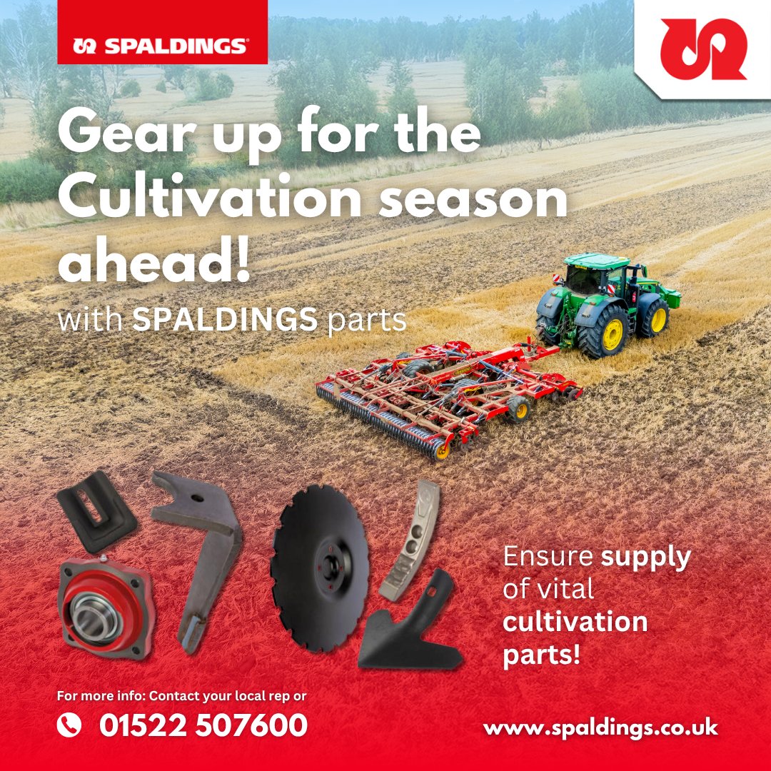 Spaldings's tweet image. 🚜 Harvest in full swing?
⏩ Cultivation season’s next—get your kit ready!
🔧 From harrow tines to roll rings, Spaldings has the parts to keep you moving.
✅ Be ready. Stay ahead.
🔗 spaldings.co.uk/products/sp-we… 
📞 01522 507600 | Contact your local rep
#FarmEquipment