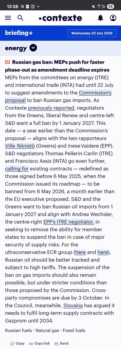 AnnaHbrt's tweet image. Russian gas ban: The deadline for amendments in EP committees has now passed. While we are waiting for @EP_Industry and @EP_Trade to publish them, @Contexte is sharing some of them in today’s newsletter.