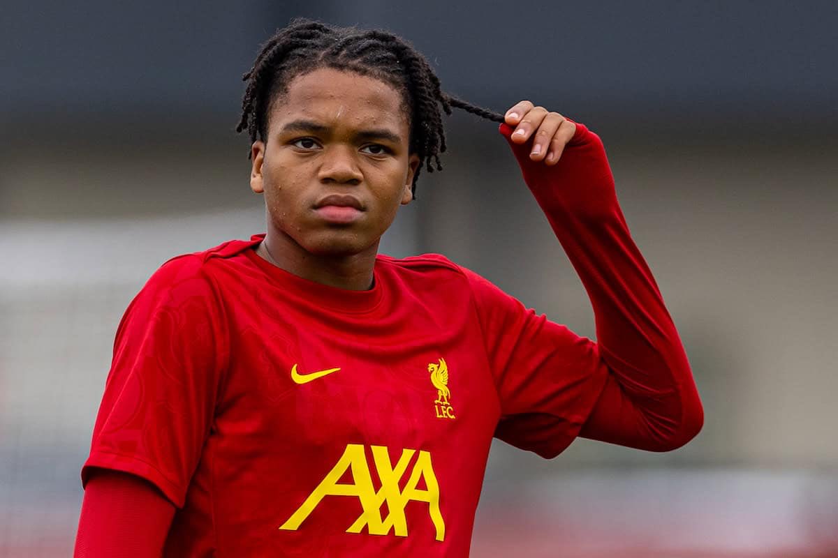 AnfieldEdition's tweet image. 🥇| @LewisSteele_: Rio Ngumoha has been really impressing in training.