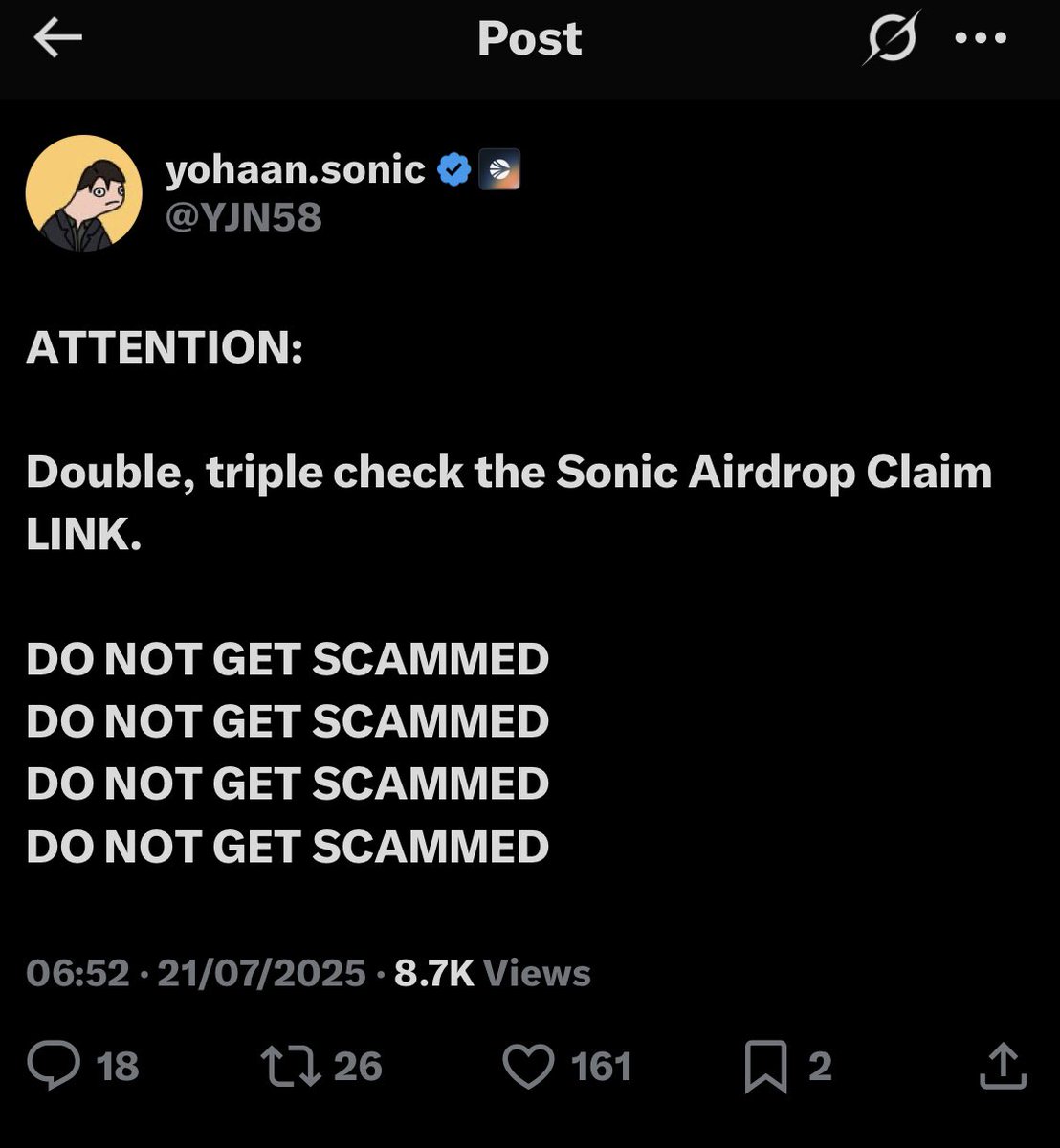 Who ever thought that the <a href="/SonicLabs/">Sonic</a> team were referring to the $S airdrop itself?! 😂😭
