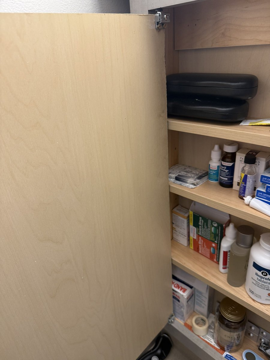 I replaced the hinges on the medicine cabinet in our bathroom. I am now a hero again within the household and have created additional justification for my preorder of the new Ryan Davis and the Roadhouse Band record.