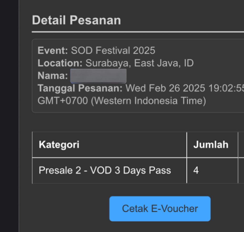 WTS 4 Tiket SOD (Sound Of Downtown) - 3 DAY PASS 
🗓️ 1-3 Agustus 2025
📍 Tiket Kategori SOD
💸 500k/tiket

alasan jual karena ada kegiatan lain ditanggal itu, boleh nego yaa. dm for more ✨
#wts #wtb #surabaya #tiketkonser #zonauangᅠᅠ