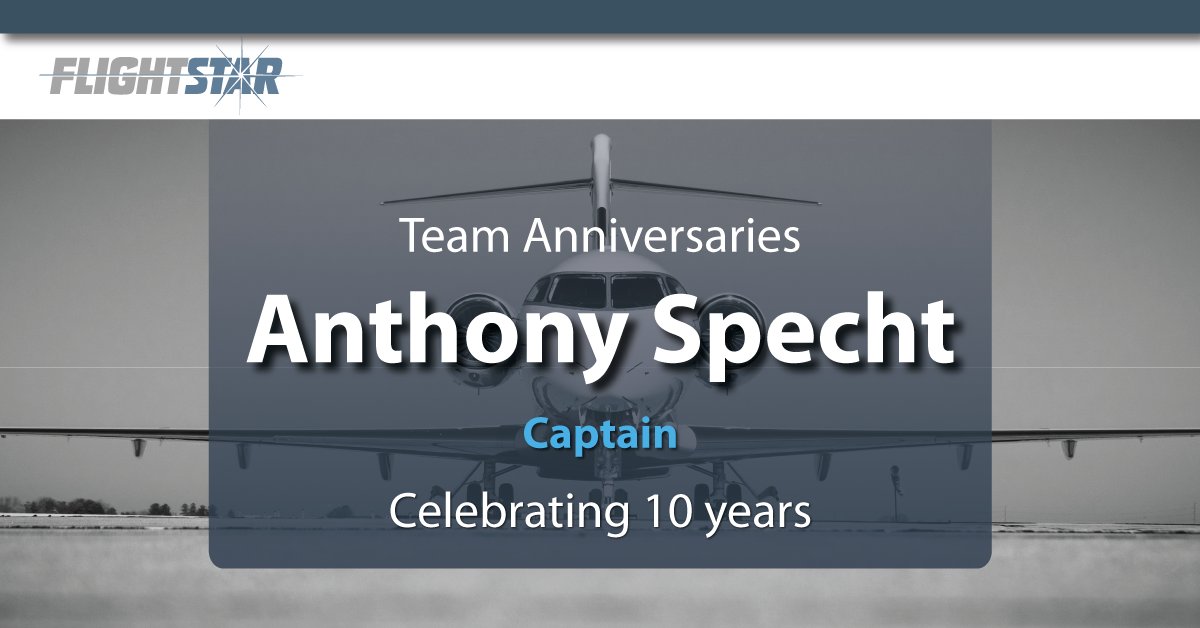 Congrats to Captain Specht for 1️⃣0️⃣ years at Flightstar! 
👨‍✈️✈️🙌 #aviation #captain  #10years