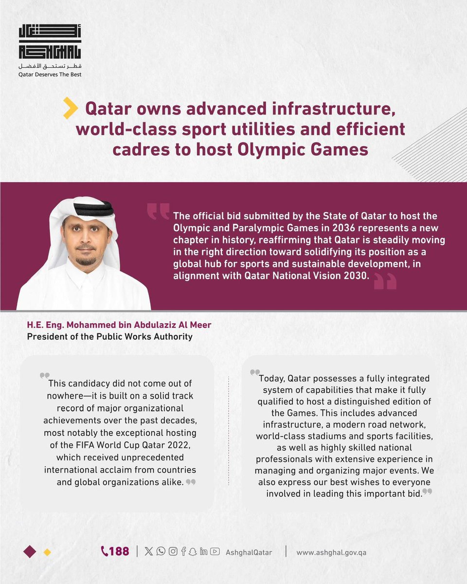 GulfTimes_QATAR's tweet image. The official bid submitted by the State of Qatar to host the Olympic and Paralympic Games in 2036 represents a new chapter in history, reaffirming that Qatar is steadily moving in the right direction toward solidifying its position as a global hub for sports and sustainable…