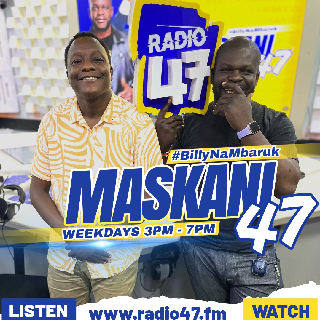 Radio 47 (@radio47_kenya) on Twitter photo Wambea <a href="/BillyMiya/">Billy Miya</a> na <a href="/mbarukmwalimu/">Mbaruk Mwalimu</a> washatua studioni tayari kumwaya umbea, uhondo na kukupa burudani!
Uko tayari kwa Maskani 47?
#BillyNaMbaruk #HapaNdipo Wambea <a href="/BillyMiya/">Billy Miya</a> na <a href="/mbarukmwalimu/">Mbaruk Mwalimu</a> washatua studioni tayari kumwaya umbea, uhondo na kukupa burudani!
Uko tayari kwa Maskani 47?
#BillyNaMbaruk #HapaNdipo