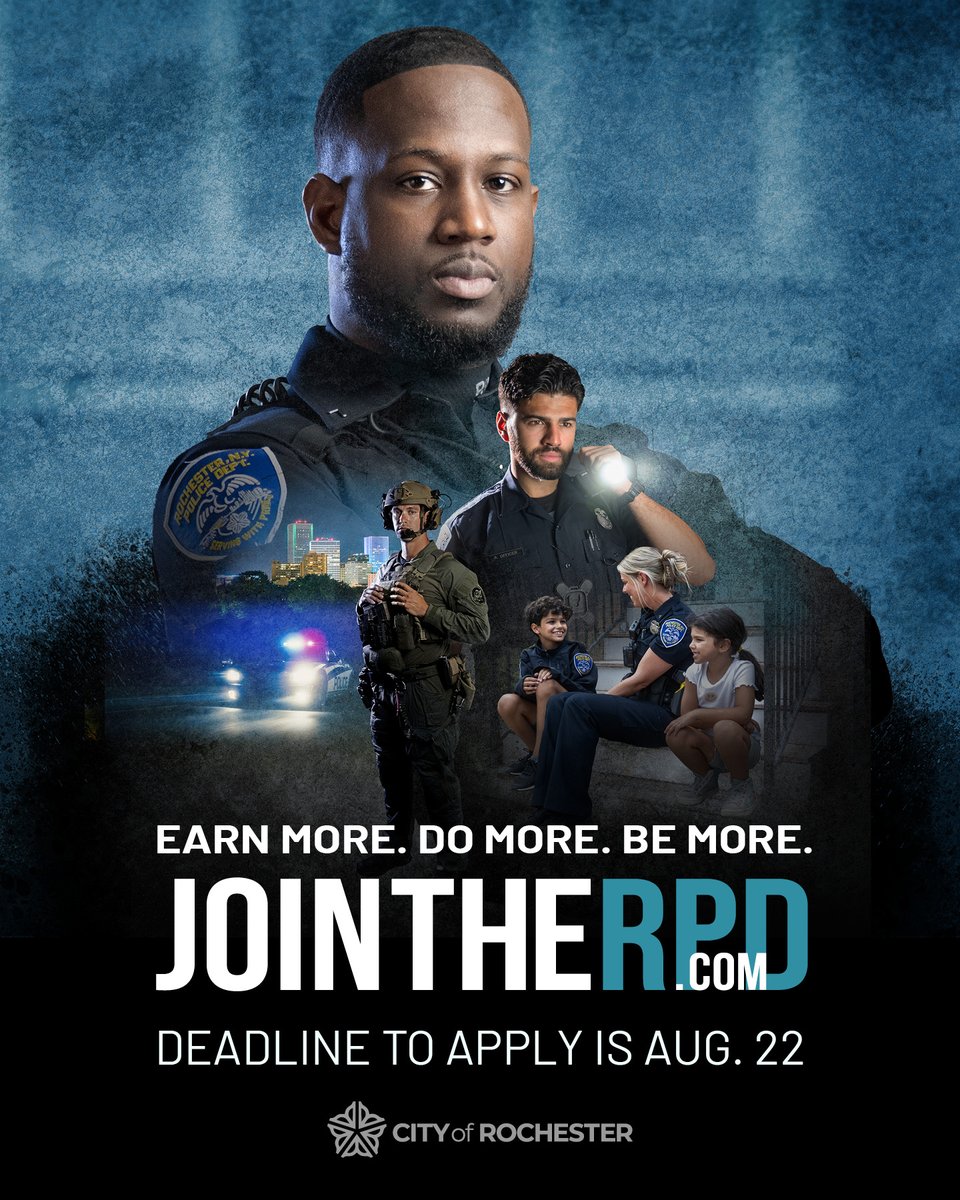 RochesterNYPD's tweet image. From the first day at the academy to countless calls for service, as a Rochester Police Officer, you will make a difference in your community and create lasting friendships along the way. Sign up to join the RPD today! Visit jointherpd.com