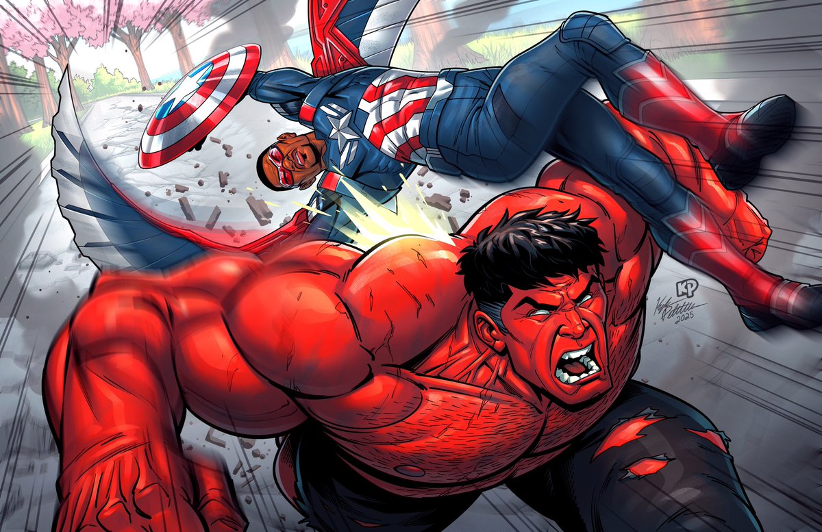 kyleP_Art's tweet image. More new fan art to share! I wanted to re-post this after going back and making some contrast and color adjustments 馃槉
#marvel #captainamerica #captainamericabravenewworld #samwilson #redhulk #fight #fanart #clipstudiopaint #art #artwork #drawing #illustration #digitalart