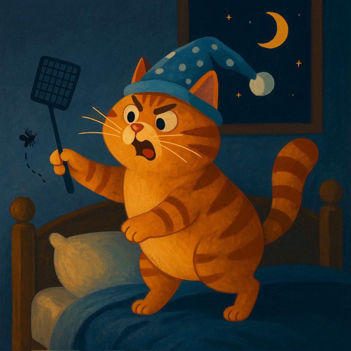 _FiFi1989_'s tweet image. "Midnight Battle"
When all you want is a peaceful night’s sleep, but a pesky mosquito has other plans! This brave cat in full bedtime gear and armed with a fly swatter ,is ready for an epic showdown under the moonlight 😾🦟🌙
10 /10 editions
2 $xtz
objkt.com/tokens/KT1Agc5…