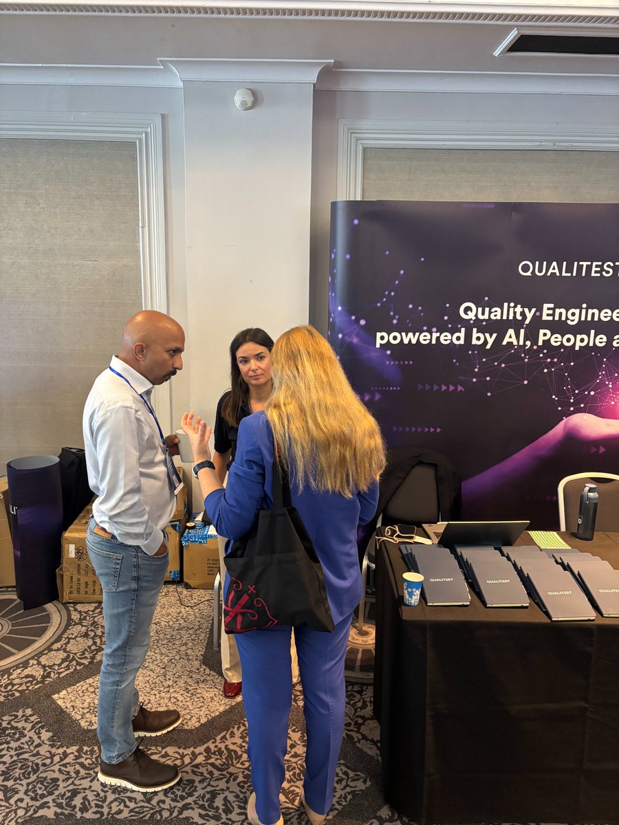 Qualitest's tweet image. Meet the team that’s making it happen.
Smart ideas, sharp insights, and plenty of good energy at Booth #2.
Come meet the team at #NationalSoftwareTestingConference2025.
#NationalSoftwareTestingConference #SoftwareTestingConference #SoftwareTesting #Qualitest