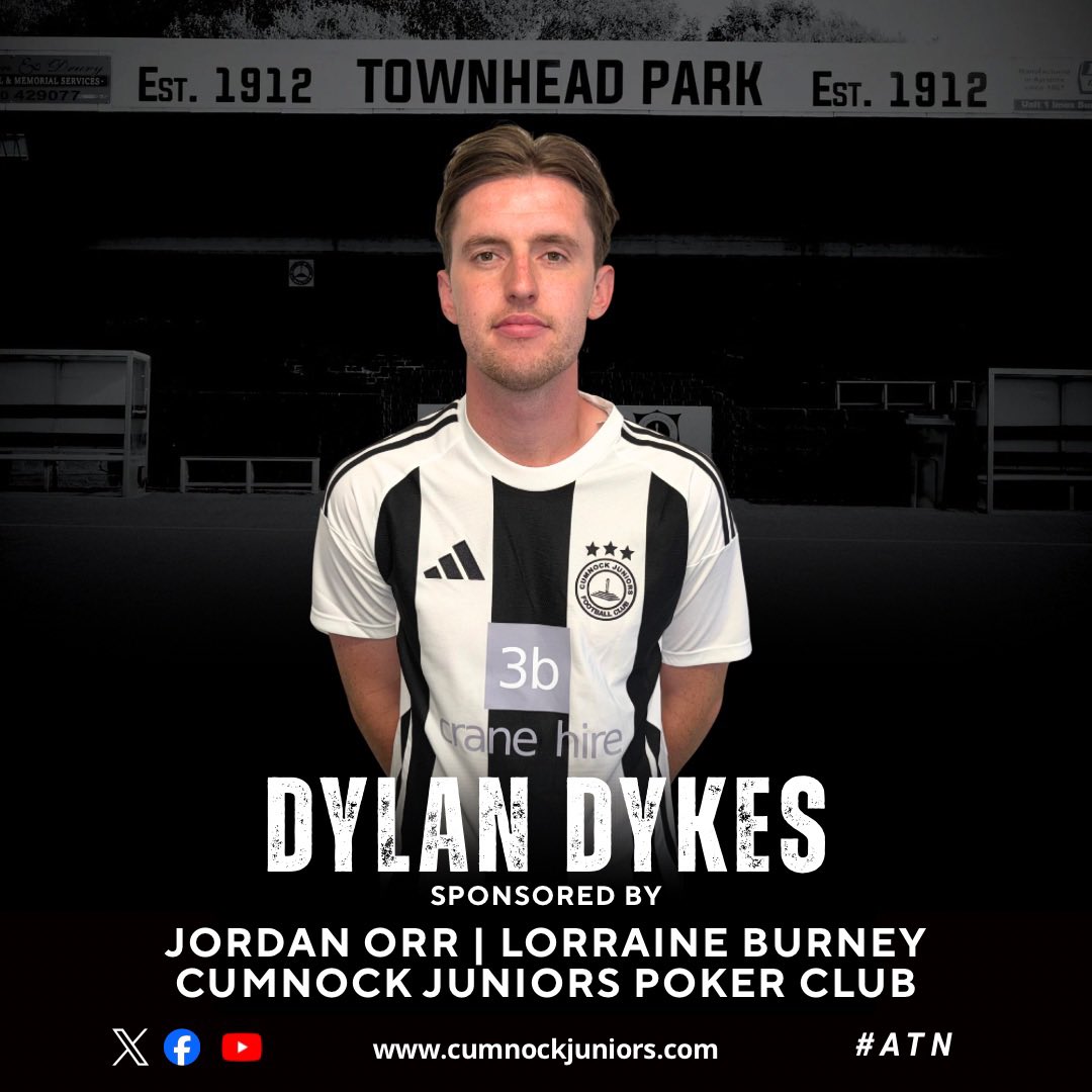 Cumnock Juniors FC ⭐️⭐️⭐️ (@cumnockjnrsfc) on Twitter photo 𝗣𝗹𝗮𝘆𝗲𝗿 𝗦𝗽𝗼𝗻𝘀𝗼𝗿 - 𝗗𝘆𝗹𝗮𝗻 𝗗𝘆𝗸𝗲𝘀
Thanks to Jordan Orr, Lorraine Burney & Cumnock Juniors Poker Club for sponsoring Dylan Dykes for season 2025/26
#ATN 𝗣𝗹𝗮𝘆𝗲𝗿 𝗦𝗽𝗼𝗻𝘀𝗼𝗿 - 𝗗𝘆𝗹𝗮𝗻 𝗗𝘆𝗸𝗲𝘀
Thanks to Jordan Orr, Lorraine Burney & Cumnock Juniors Poker Club for sponsoring Dylan Dykes for season 2025/26
#ATN