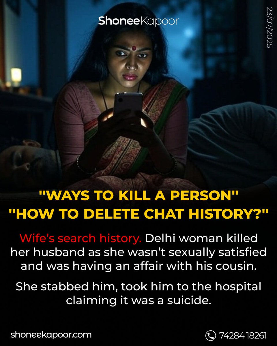 SahodarIndia's tweet image. 2 #husband murder case in Delhi in a week.
WIFE KILLS HUSBAND BECAUSE HE COULDN'T SATISFY HER SEXUALLY
SHE STABBED HIM SO HARD that it pierced his heart. But she tried to portray it as suicide.