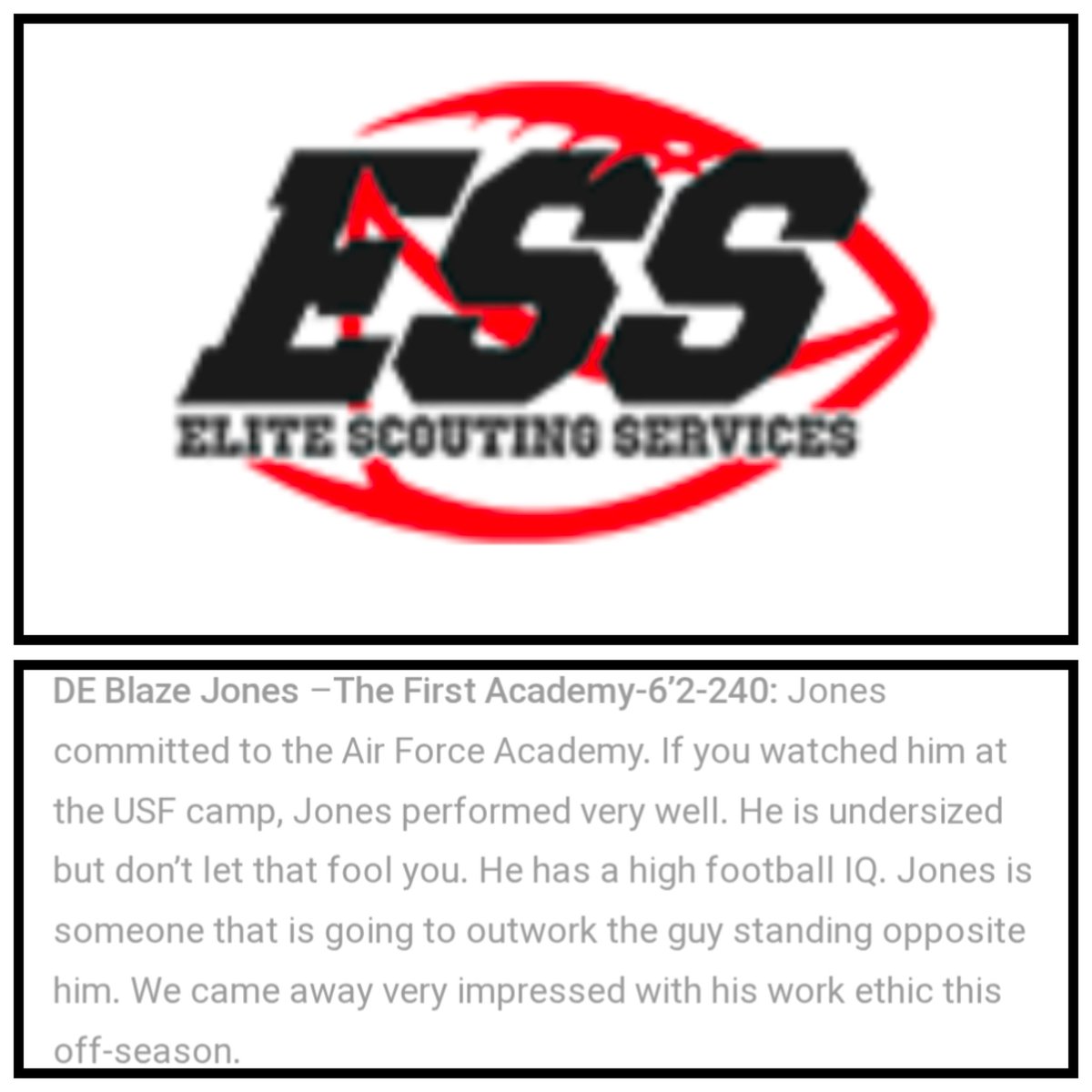 BlazeJones13's tweet image. Thank you @EliteScoutingFL for the love and I'm looking forward to building