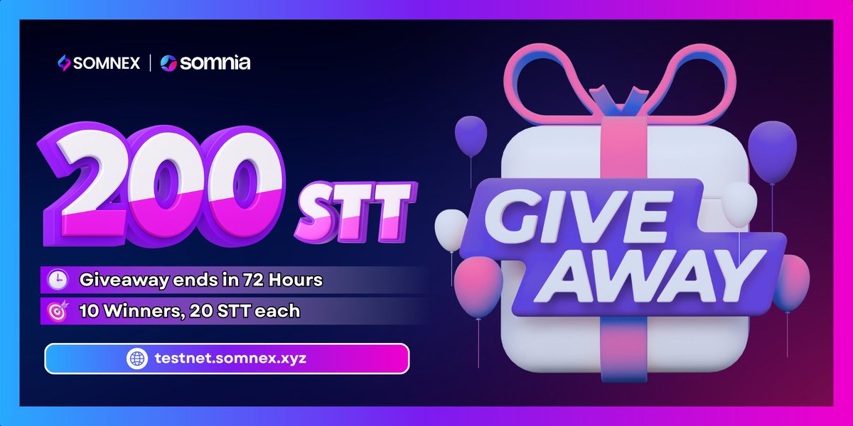 Somnex | Somnia (@somnexxyz) on Twitter photo đ 200 STT Giveaway đ
10 winners will each receive 20 STT.
đŻ How to participate:
1ď¸âŁ Follow <a href="/SomnexXYZ/">Somnex | Somnia</a>
2ď¸âŁ Like and Retweet
3ď¸âŁ Join our Discord (discord.gg/Vb2BC2yrsC) and submit your wallet address with proof in the (#giveaway) channel
âł Giveaway ends in 72 hours. đ 200 STT Giveaway đ
10 winners will each receive 20 STT.
đŻ How to participate:
1ď¸âŁ Follow <a href="/SomnexXYZ/">Somnex | Somnia</a>
2ď¸âŁ Like and Retweet
3ď¸âŁ Join our Discord (discord.gg/Vb2BC2yrsC) and submit your wallet address with proof in the (#giveaway) channel
âł Giveaway ends in 72 hours.
