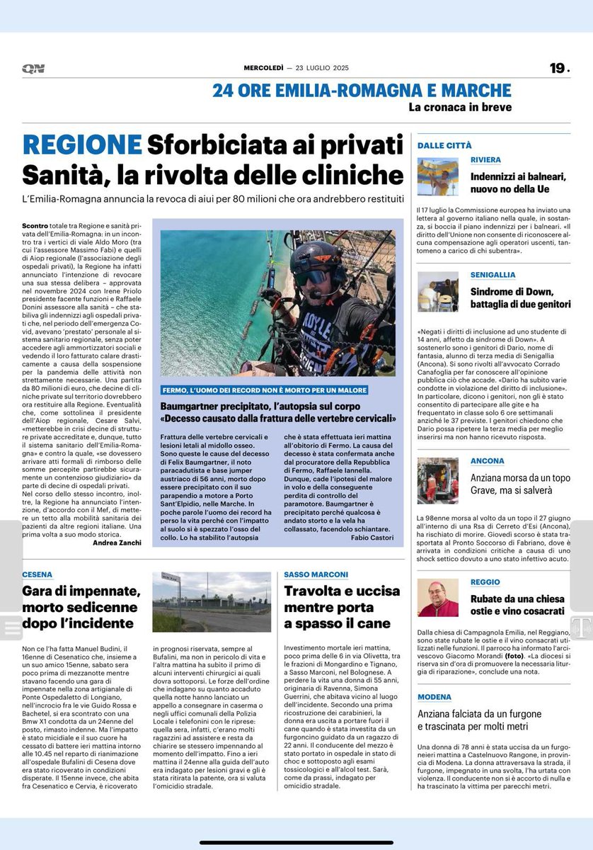 🔴La #Stampa riporta oggi la notizia della cancellazione di #indennizzi e #ristori Covid per la sanità privata accreditata. Una comunicazione inaspettata ed illegittima della <a href="/RegioneER/">Regione Emilia-Romagna</a> che ha generato un grido d'allarme delle strutture <a href="/AiopEmilia/">AIOP Emilia Romagna</a>.  

La notizia è qui 👇