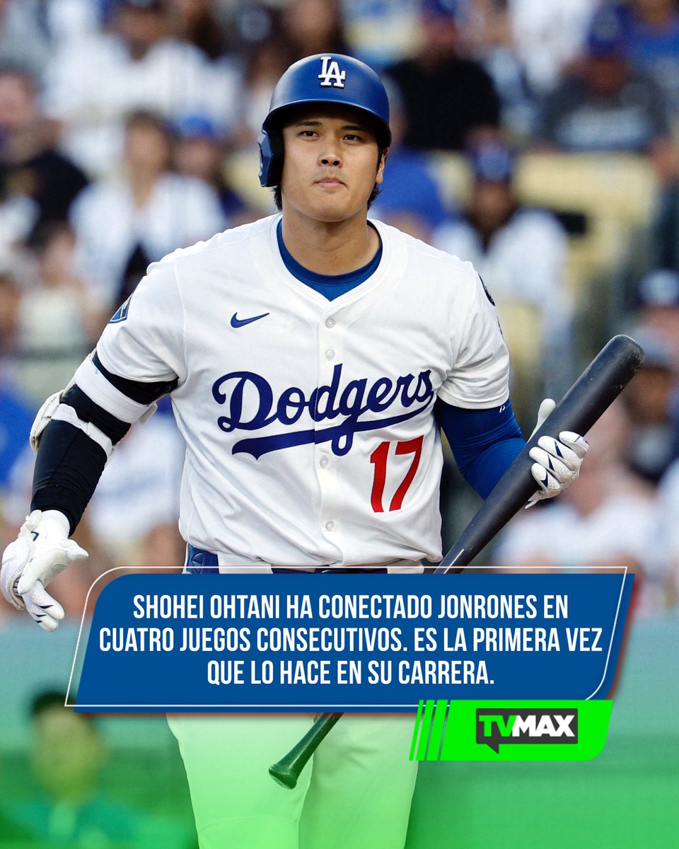 IMPARABLE 😱⚾️✍🏻

El pelotero Shohei Ohtani, Tiene racha de 4 juegos consecutivos conectando cuadrangular. (La primera vez en su carrera de MLB)

Llegó a 36 jonrones y un OPS de .993 esta temporada. 📸 AFP #BeisbolTVMAX #MLBTVMAX