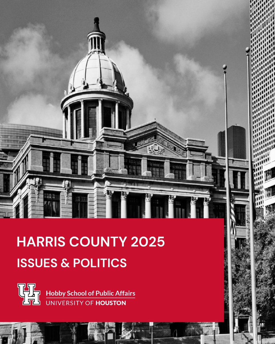 A new Hobby School survey examines the views of Harris County residents, including perceptions of the county’s direction and quality of life, as well as evaluations of county officials and candidates. Read the report at uh.edu/hobby/harris20….