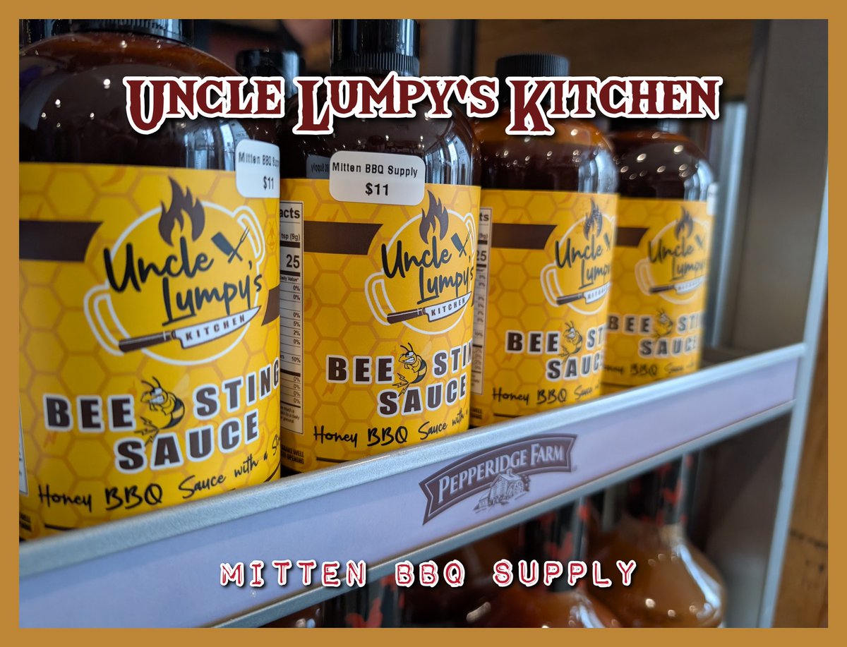 Uncle Lumpy’s Bee Sting Sauce is one amazing local sauce you don’t want to miss. If you haven’t tried it yet, now’s the time—grab a bottle today and you won’t look back. It’s got just the right amount of sweet up front, with a little sting on the back end. Give it a try!
#bbq