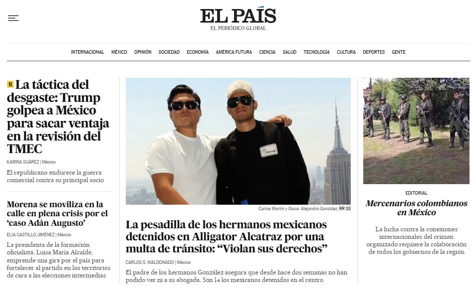 elpaismexico's tweet image. 🇲🇽🗞️ #PortadaELPAÍS | La táctica del desgaste: Trump golpea a México para sacar ventaja en la revisión del TMEC; Morena se moviliza en la calle en plena crisis por el ‘caso Adán Augusto’, en EL PAÍS este 23 de julio 🔗 dozz.es/4eldc294