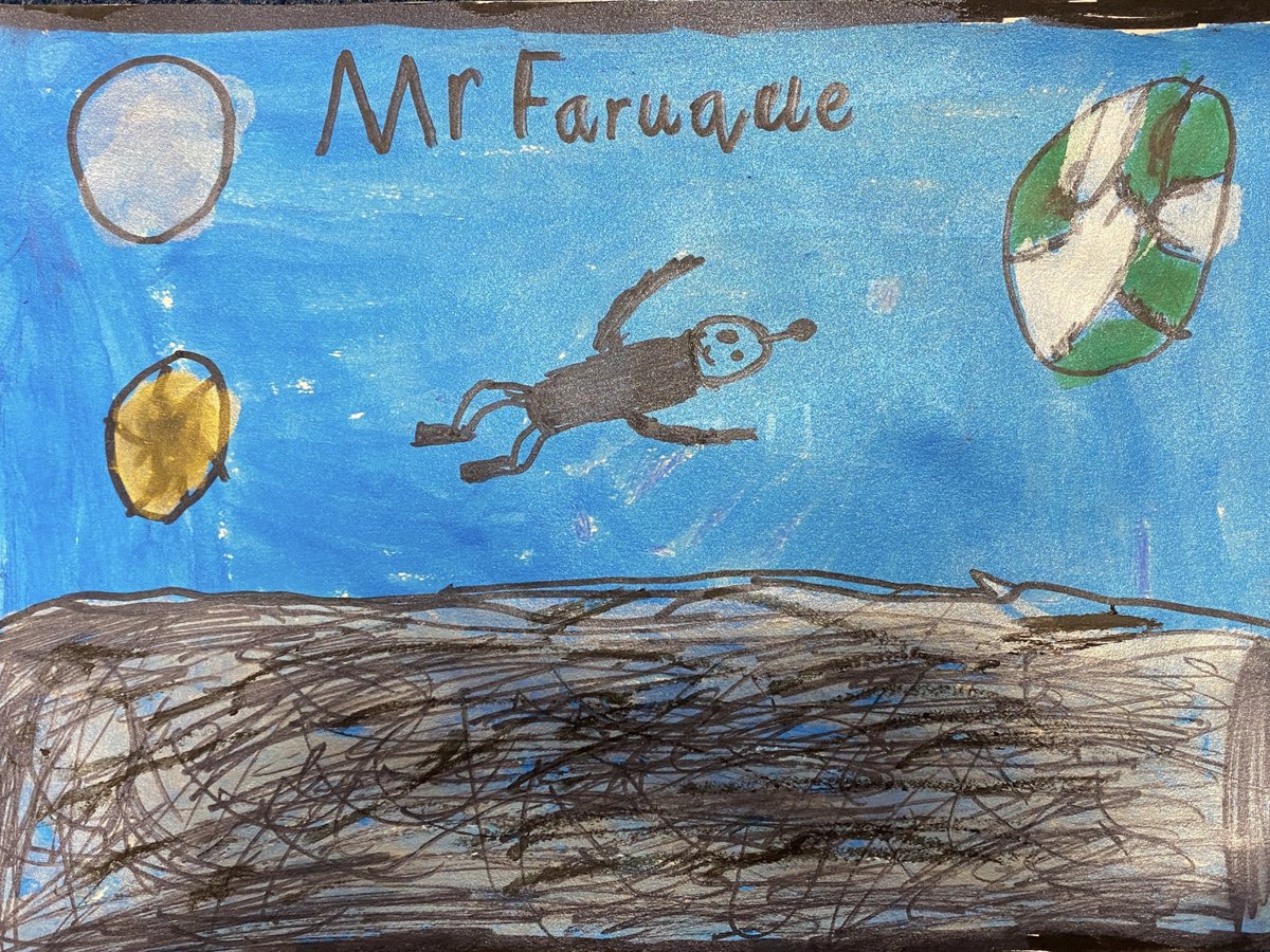 UKThankATeacher's tweet image. A teacher floating through space, set against glowing suns, distant planets, and a sense of cosmic adventure...

This winning entry from our National #ThankaTeacherDay competition with @tate_kids shows how teachers help young people reach for the stars.