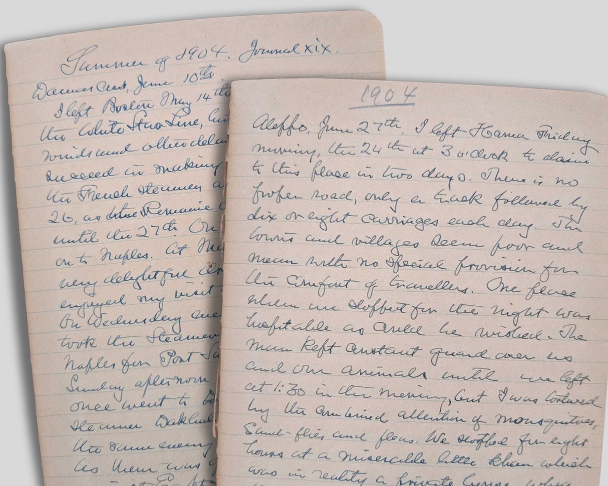 CongreLib's tweet image. Samuel Ives Curtiss was an Old Testament scholar at Chicago Theological Seminary from 1874-1904. We are thankful to Ken Sawyer of McCormick Theological Seminary, who recently donated these travel journals documenting Curtiss’ Middle East travels in 1904, months before his death.