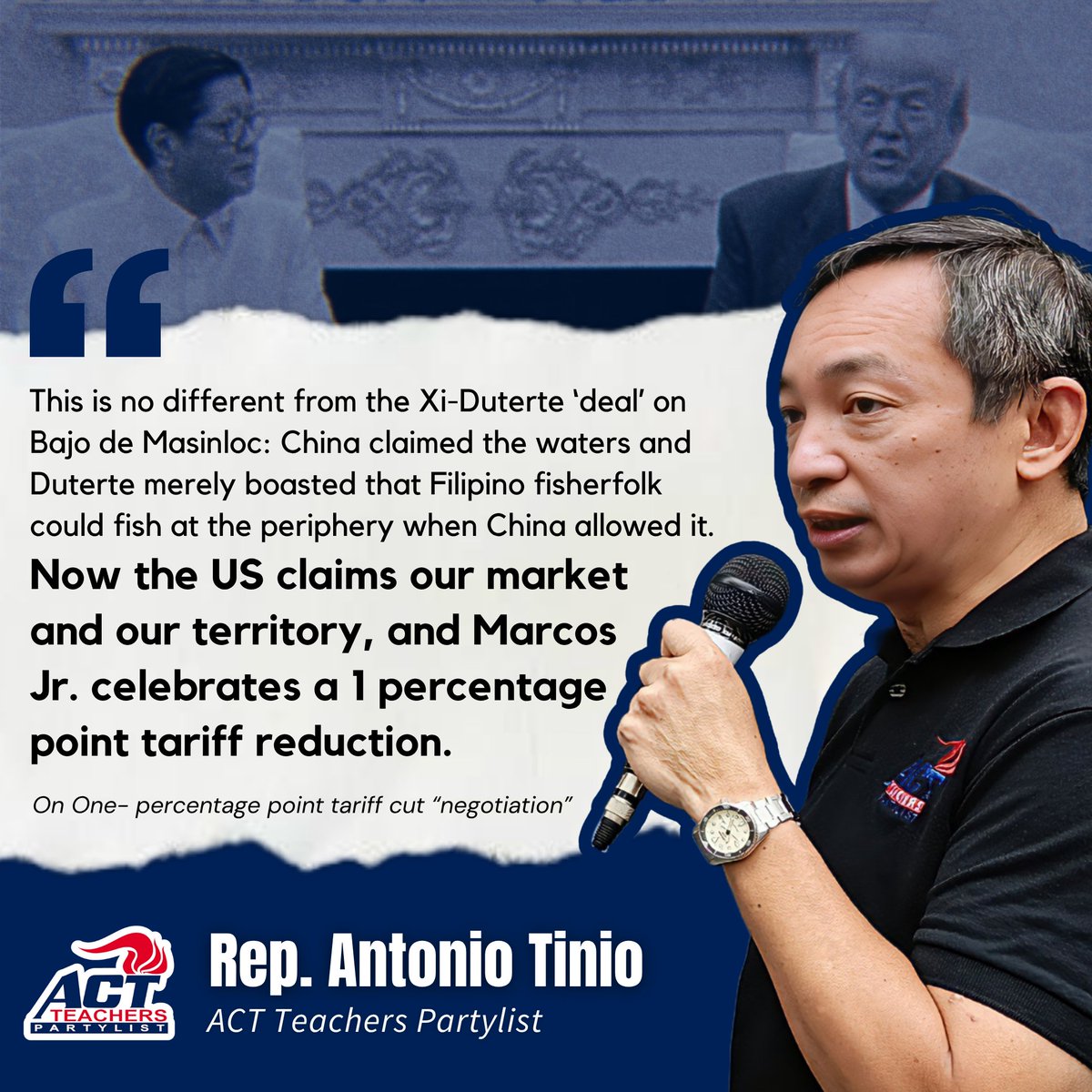 ACT Teachers party-list: One- percentage point tariff cut “negotiation” a historic sell-out of PH sovereignty

1/2