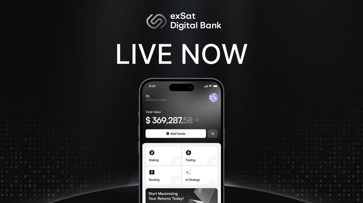exSatNetwork's tweet image. 🏦 exSat Bank is live!
No building. No lines. No gas fees. No gatekeepers.
Just your wallet. And it works.