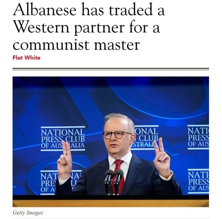 JimThom90458694's tweet image. From a purely strategic standpoint, Albanese is either blind, historically illiterate, delusional, or unbothered by future harm.
Getting closer to China is meant to be Labor’s way of signaling independence from America, which is a foolish ambition even for a socialist-leaning…