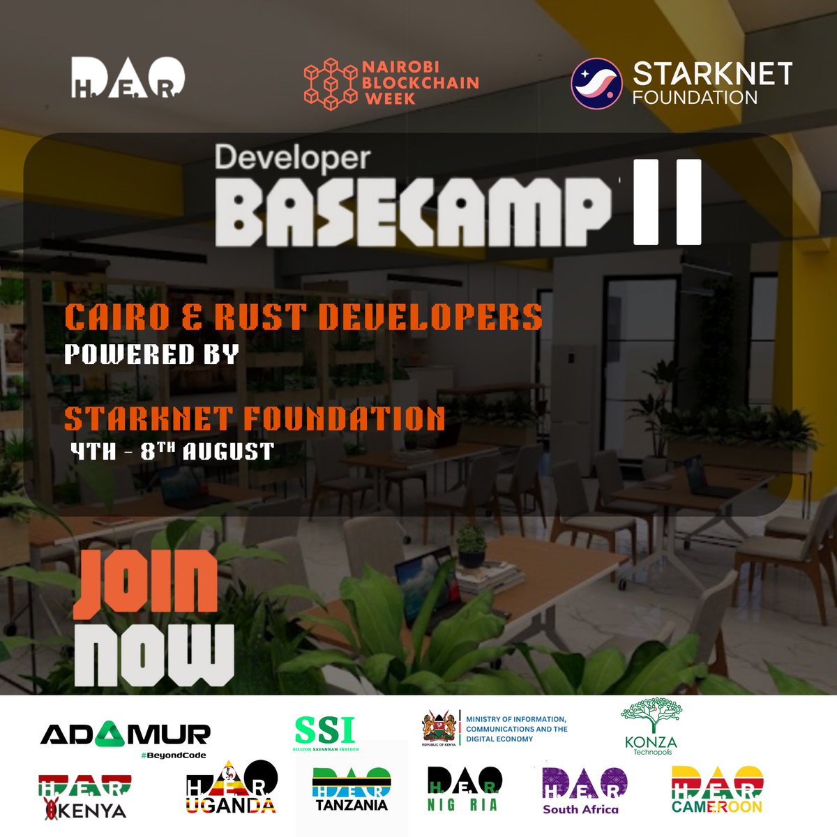 NBW_Officially's tweet image. 🚨 Sponsor Drop!
We’re pleased to announce @StarknetFndn as confirmed sponsor for the #NBW2025 DevCamp Track 🔥
What does that mean?
🧠 Protocol training
💻 Hands on coding and Building Smart contracts
🚀 Onchain MVPs ,testing and live debbuging
And it kicks off with Starknet…