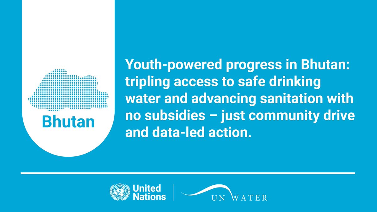 UN_Water's tweet image. 🇧🇹 Bhutan tripled access to safe drinking water in 15 years through youth-led action.
A rural revolution.
#SDG6 #HLPF2025 #WaterAction buff.ly/zzxrNdC