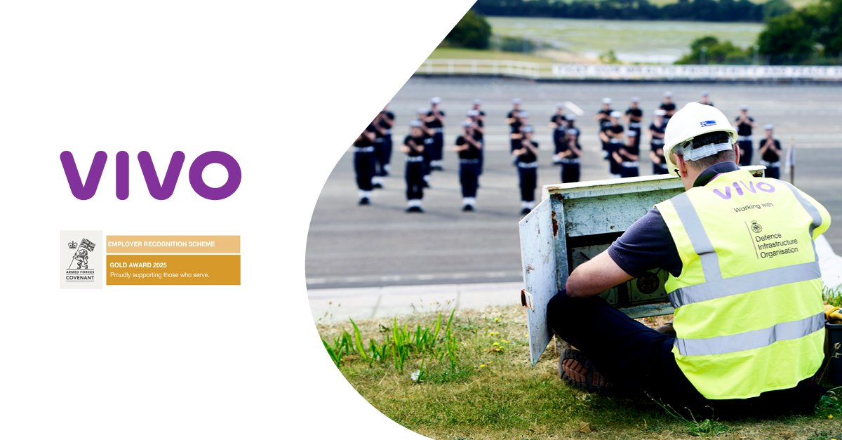 VIVODefence's tweet image. We are really pleased to announce that we at VIVO have gained a prestigious gold award from the Ministry of Defence&apos;s Defence Employer Recognition Scheme – just three years after our formation.

The Employer Recognition Scheme recognises employers that support the defence and…