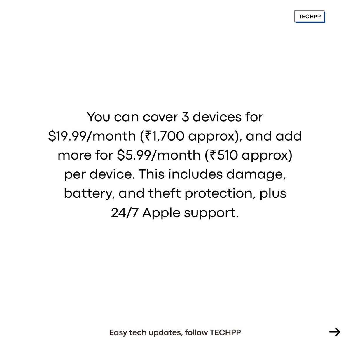 techpp's tweet image. Apple launches AppleCare One to cover all your devices under one plan

#AppleCareOne #AppleSupport #Apple #iPhone #iPad #AppleWatch