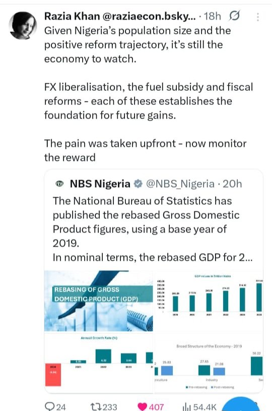 TheTope_Ajayi's tweet image. I have known @raziakkhan as a highly regarded banker and economist with Standard Chartered Bank since 2008.
She is an authority on the economy of Africa and the Middle East. I had some interactions with her then when i was managing Standard Chartered Bank Media and PR account…