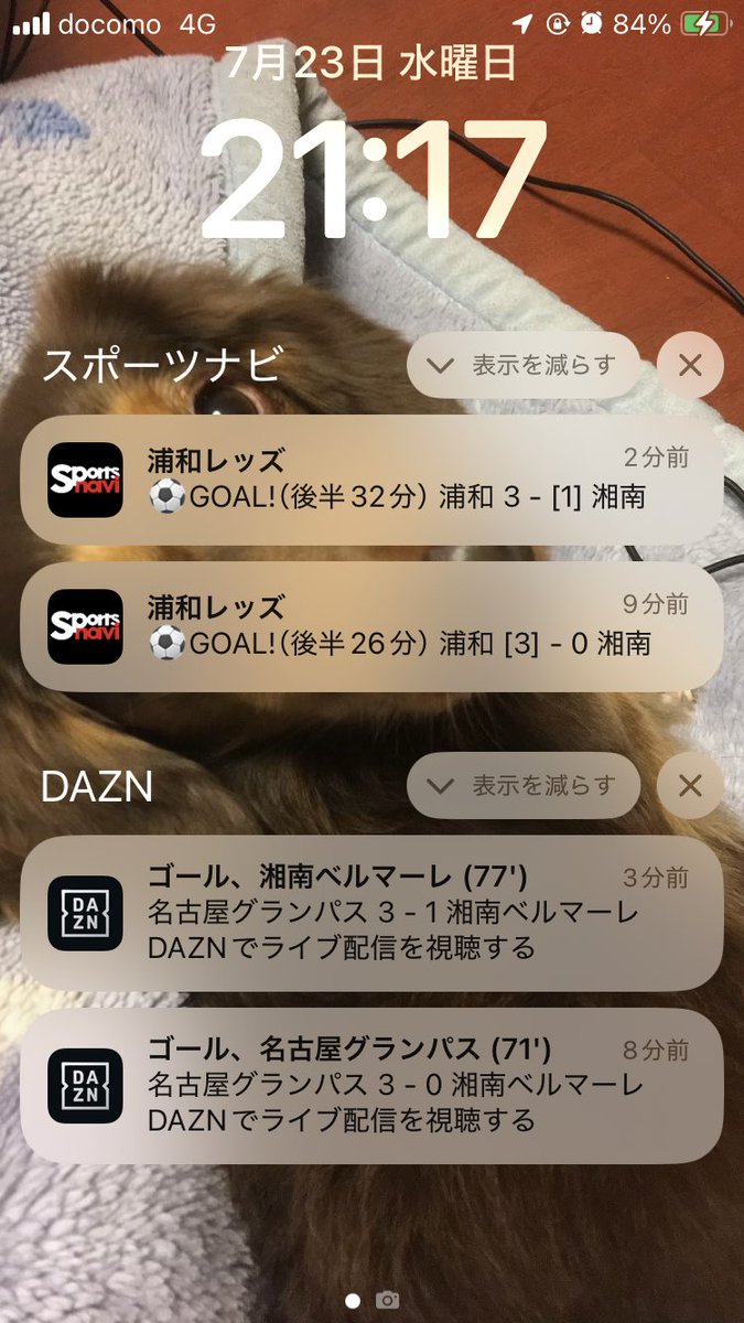 jun1forreds's tweet photo. DAZNの通知がずーーーっとおかしいんだよな。
もしかして湘南はウチと同時に名古屋とも戦ってんのか？ https://t.co/xClsJMlIod