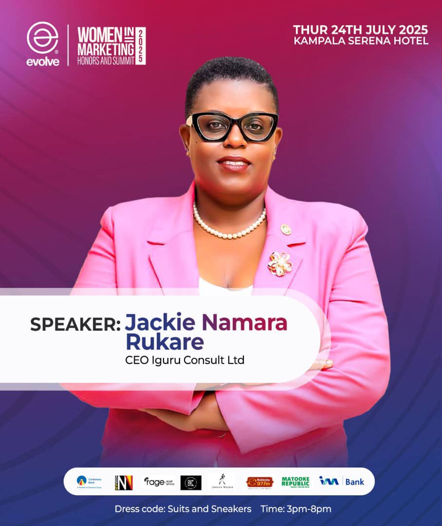 97fmRadiocity's tweet image. WOMEN IN MARKETING SUMMIT 2025
Meet the speaker, @JackieNamaraRuk, the CEO, Iguru Consult ltd.
Date:Thur 24th July 25
Venue:Kampala Serena Hotel
Access: Invite only
Dress code:Suits &Sneakers
#WIMSummitandHonors25