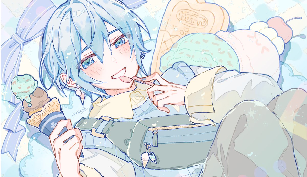☘️🍨🩵　#prsk_FA
